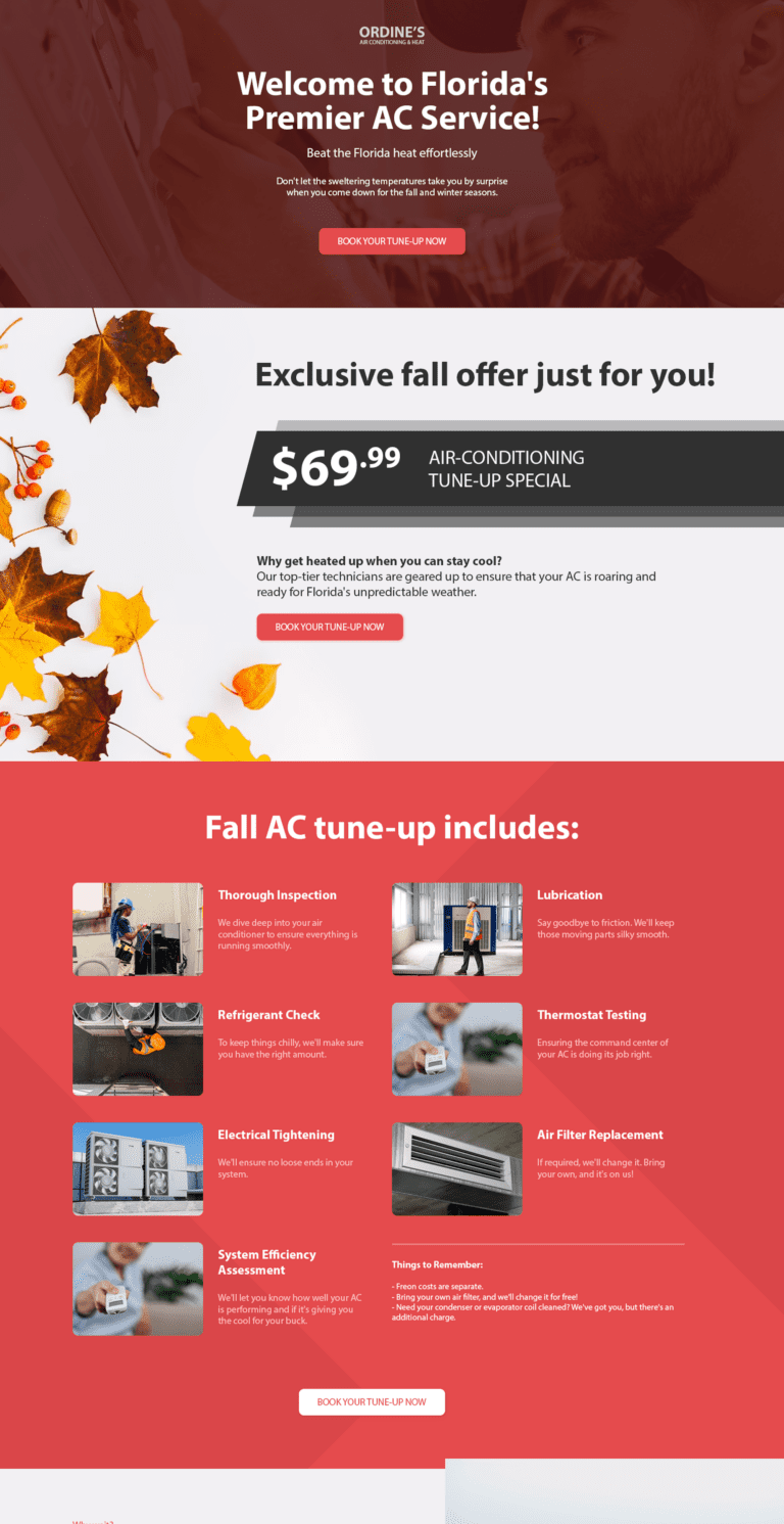 Ordines HVAC Landing Page