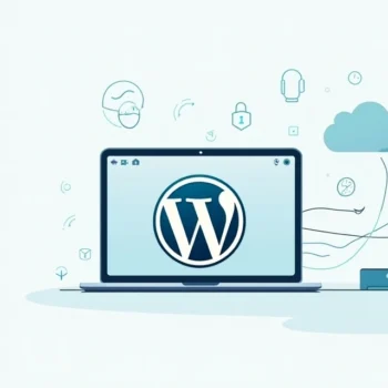 Flat illustration of WordPress incremental backup process with cloud and server