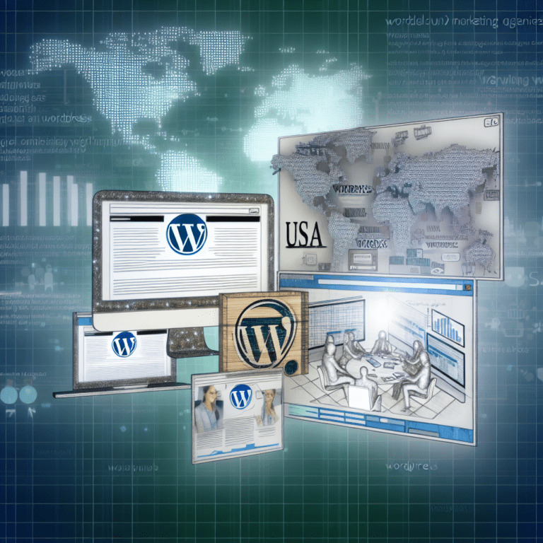 Case Studies: Success Stories of USA Marketing Agencies Using WordPress – AI Generated Image