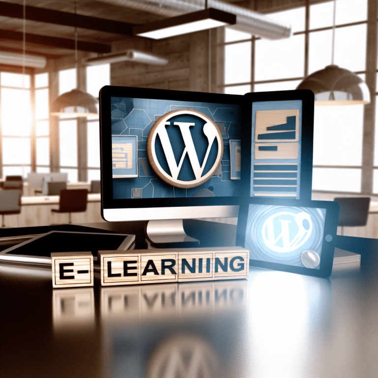 Integrating E-Learning Capabilities into WordPress: A Guide for Educators and Trainers – AI Generated Image