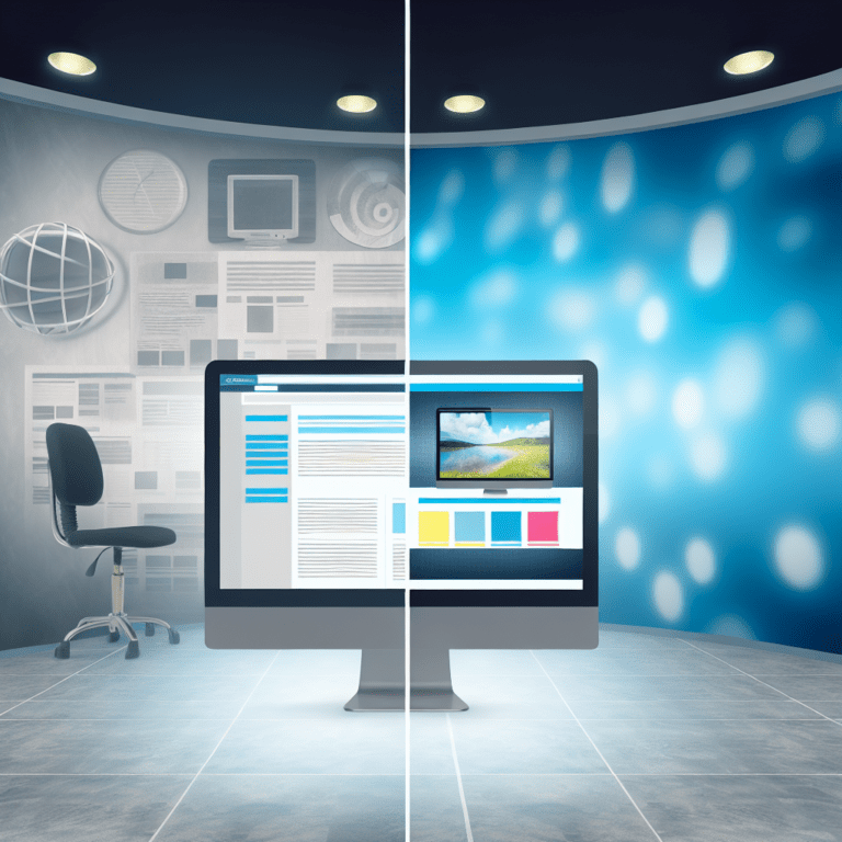 Transforming Your WordPress Site: Before and After Implementing Full Site Editing – AI Generated Image