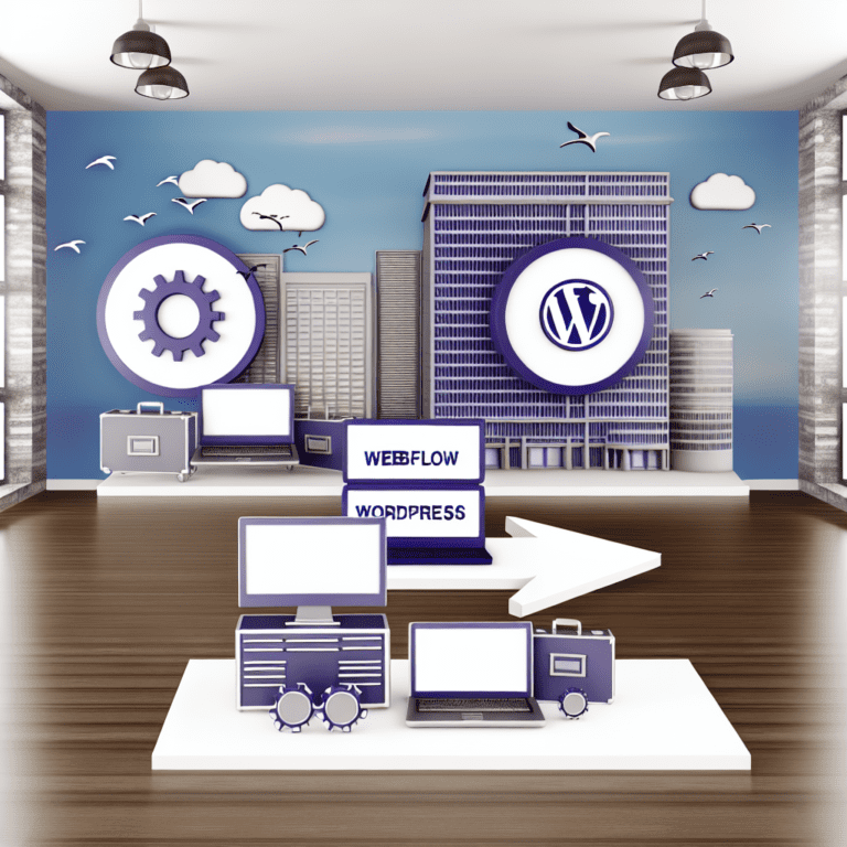 Webflow to WordPress Migration: Tips and Tricks for Marketing Agencies – AI Generated Image